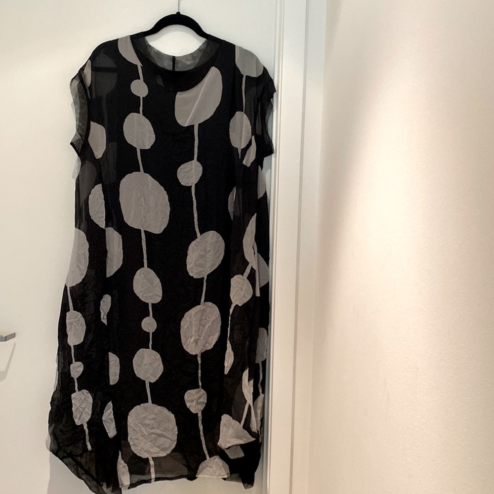 Amazing Gershon Bram black mesh overlay dress
